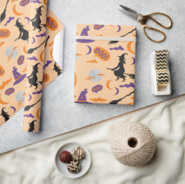 Boo! Hexe, Mond und Wolken Halloween-Geschenkwrap Geschenkpapier