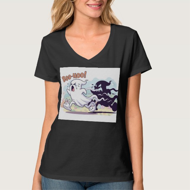 Boo-Hoo Bunny Ghost T-Shirt (Vorderseite)