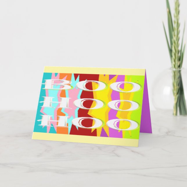 Boo Hoo Design Flash Farben weißer Text Karte (Vorderseite)