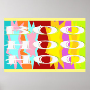 Boo Hoo Design Flash Farben weißer Text Poster