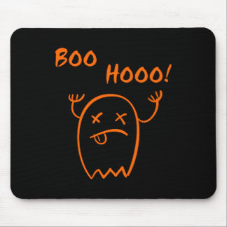 Boo Hooo Halloween Ghost Dark Monotone Mousepad