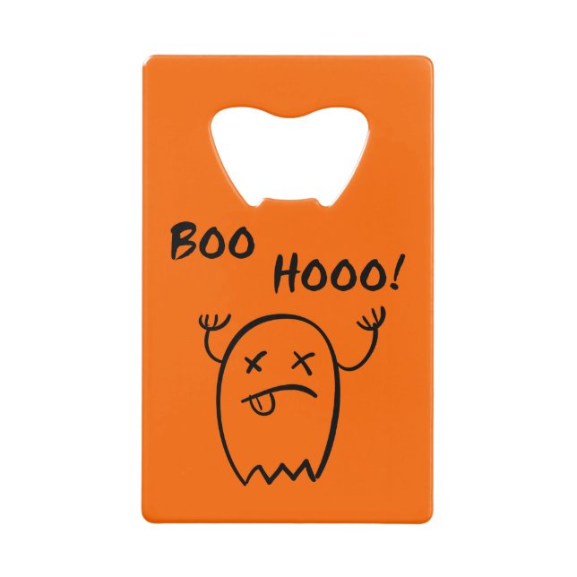 Boo Hooo Halloween Ghost Light Monotone Geldbeutel Flaschenöffner (Vorderseite)
