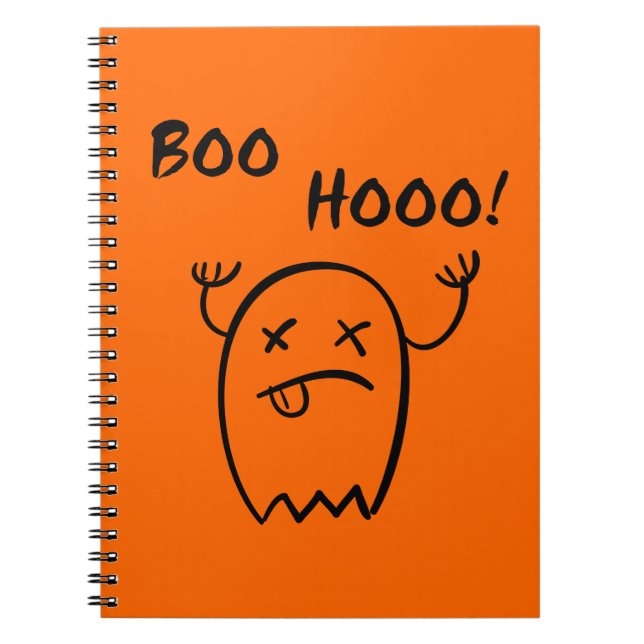 Boo Hooo Halloween Ghost Light Monotone Notizblock (Vorderseite)