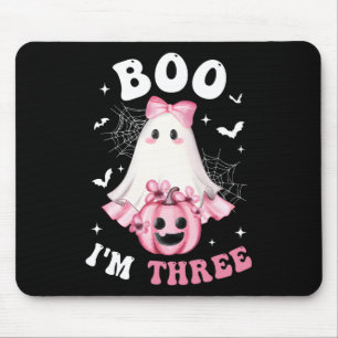 Boo I m 3. Geburtstag Girl Pink Bow Pumpkin G Mousepad