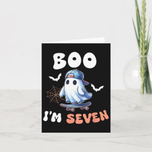 Boo I m Seven Ghost Skateboard 7. Geburtstagsschwe Karte