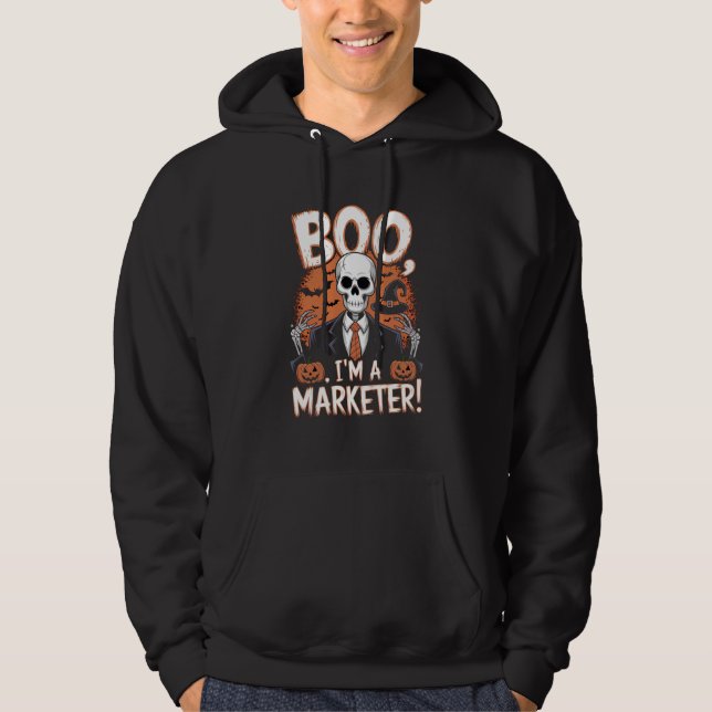 Boo, ich bin ein Vermarkter Halloween Funny Hoodie (Vorderseite)