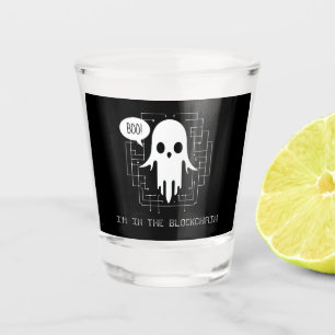 Boo, ich bin in der Blockkette Funny Crypto Hallow Schnapsglas