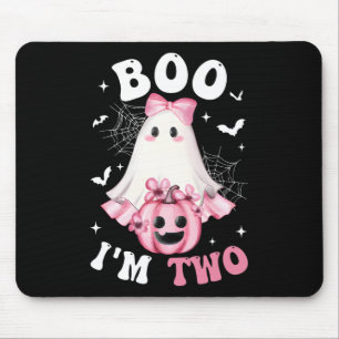 Boo ich bin zwei Mädchen am 2. Geburtstag Pink Bow Mousepad