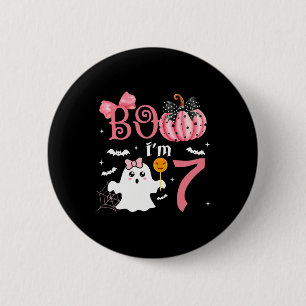 Boo I'm Seven Ghost 7. 7. Geburtstag Halloween Button