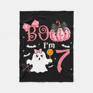 Boo I'm Seven Ghost 7. 7. Geburtstag Halloween Fleecedecke