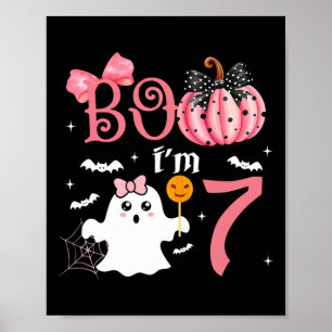 Boo I'm Seven Ghost 7. 7. Geburtstag Halloween Poster
