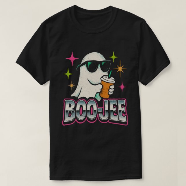Boo-jee Bootleg Retro Ghost Halloween Design T-Shirt (Design vorne)