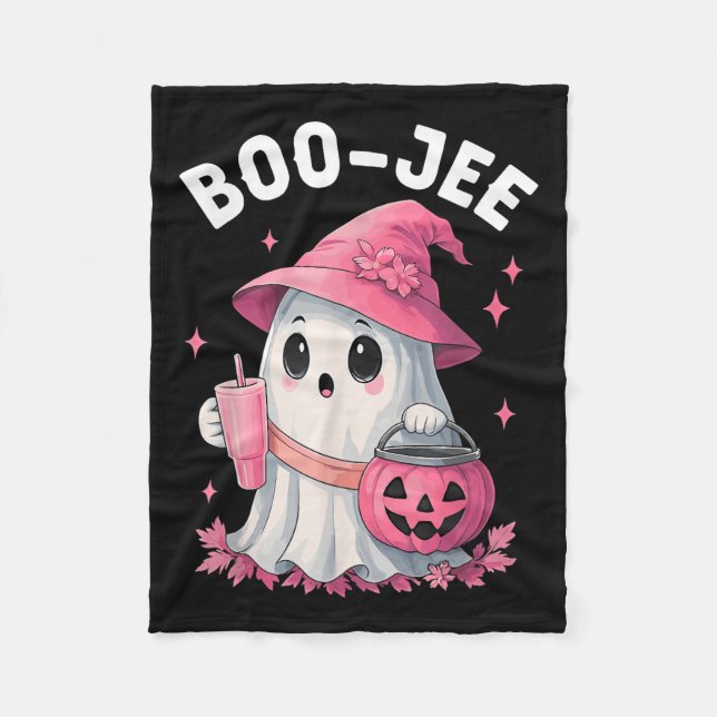 Boo Jee Boujee Nk Ghost Halloween Oktober Vibes Fleecedecke (Vorderseite)