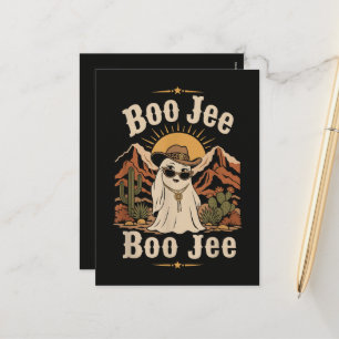 Boo JEE Cowboy Geist Halloween Feiertagspostkarte