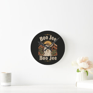 Boo JEE Cowboy Geist Halloween Runde Wanduhr