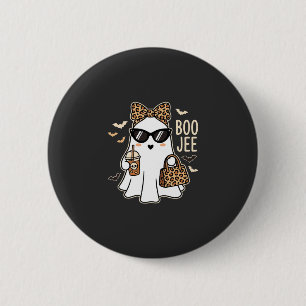 Boo Jee Cute Geist Halloween Leopard Design_1 Button