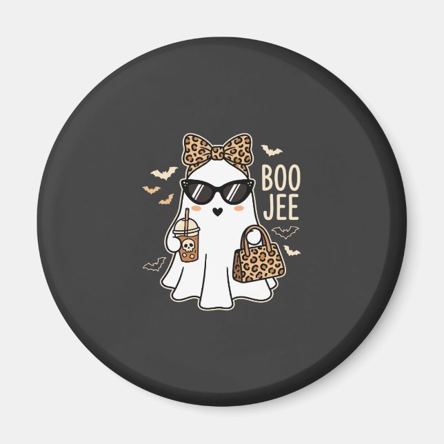 Boo Jee Cute Geist Halloween Leopard Design_1 Magnet (Vorne)