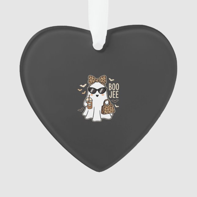 Boo Jee Cute Geist Halloween Leopard Design_1 Ornament (Vorderseite)