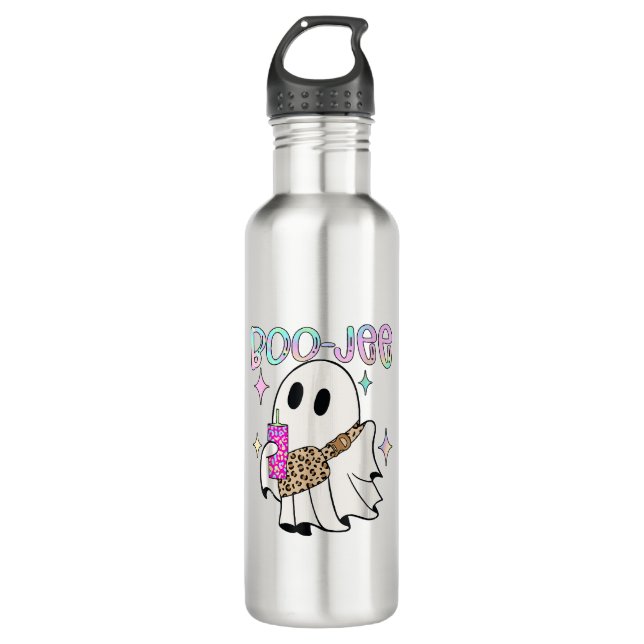 Boo Jee Funny Halloween Ghost Edelstahlflasche (Vorderseite)