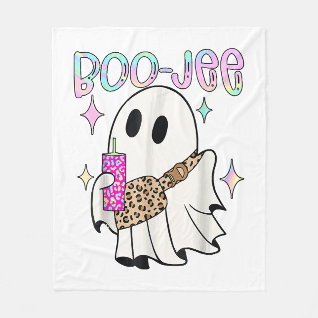 Boo Jee Funny Halloween Ghost Fleecedecke (Vorderseite)