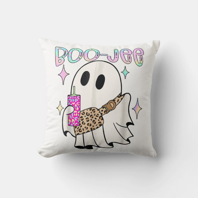 Boo Jee Funny Halloween Ghost Kissen (Vorderseite)