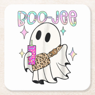 Boo Jee Funny Halloween Ghost Rechteckiger Pappuntersetzer