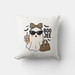 Boo Jee Geist Halloween Leopard Schleife Vektor De Kissen