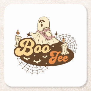 Boo-Jee Geist Halloween lustig Rechteckiger Pappuntersetzer