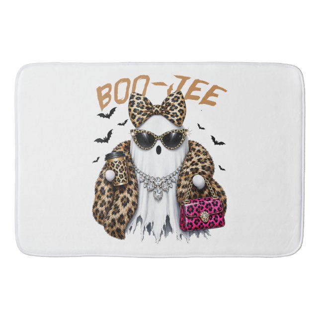 Boo-JEE Gespenst Leopard Kokette Halloween Badematte (Vorderseite)