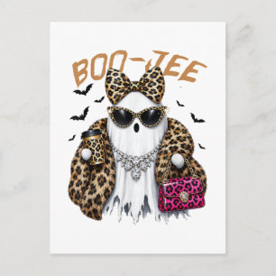 Boo-JEE Gespenst Leopard Kokette Halloween Einladungspostkarte