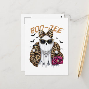 Boo-JEE Gespenst Leopard Kokette Halloween Postkarte