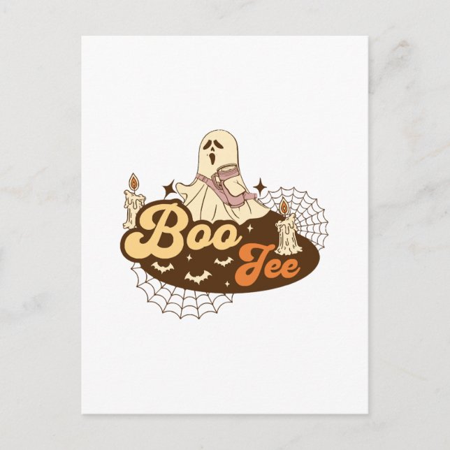 Boo-Jee Ghost Halloween lustig Postkarte (Vorderseite)