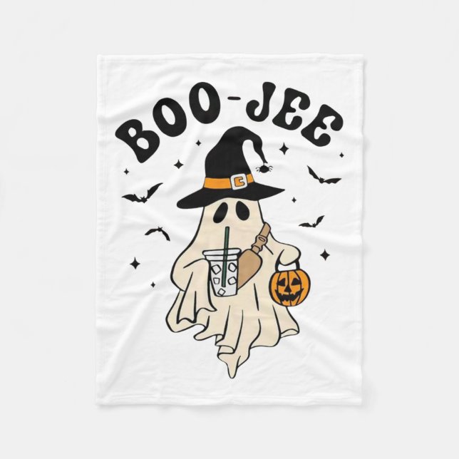 Boo Jee Ghost Niedlich Funny Halloween Fleecedecke (Vorderseite)