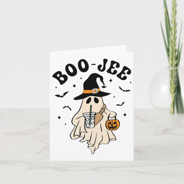 Boo Jee Ghost Niedlich Funny Halloween Karte (Vorderseite)