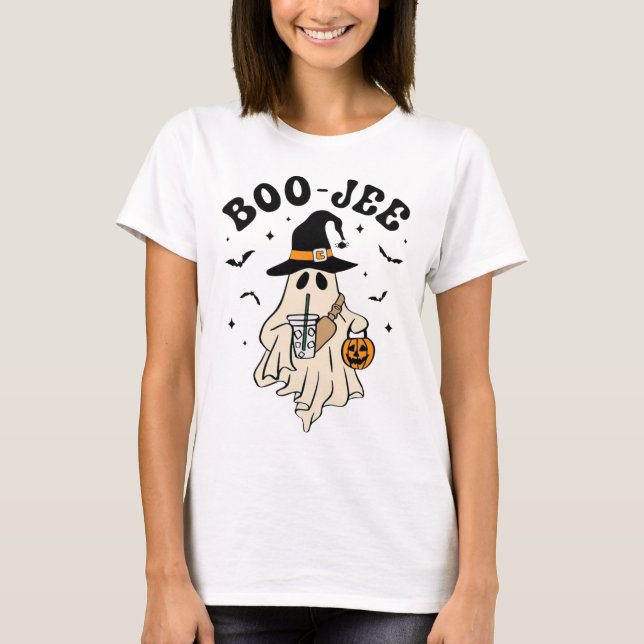 Boo Jee Ghost Niedlich Funny Halloween T-Shirt (Vorderseite)