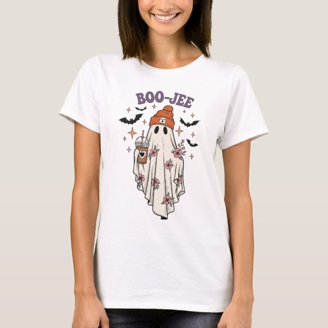 BOO-JEE Ghost - Niedliches BlumenHalloween-Liebe T-Shirt (Vorderseite)