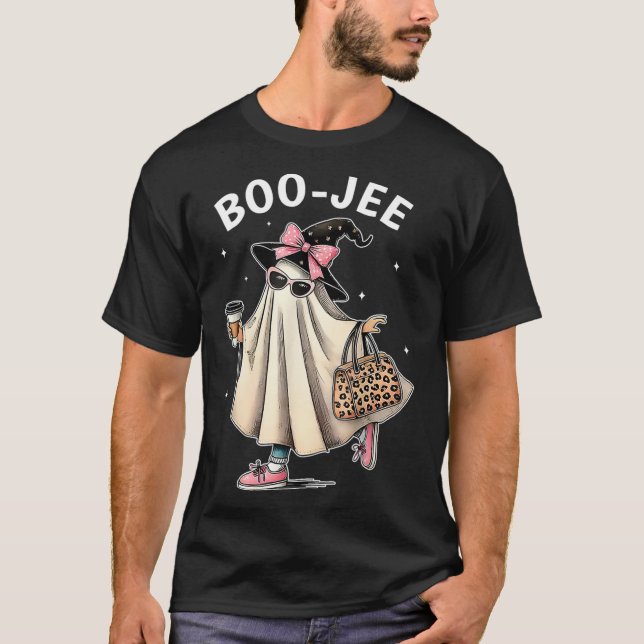 Boo-jee Kostüm Ghost Spooky Jahreszeit Niedlich Ha T-Shirt (Vorderseite)