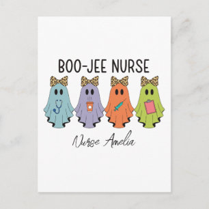 Boo-Jee Krankenschwester Halloween-Geist Personali Postkarte
