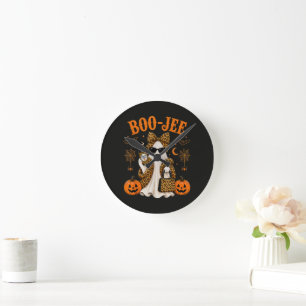 Boo JEE Leopard Geist Halloween Süß Gruselig Runde Wanduhr