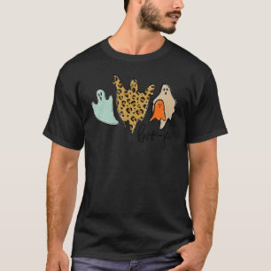 Boo jee Leopard Halloween Ghost T-Shirt