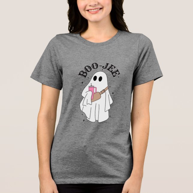 Boo JEE Lustiges Halloween  Tri-Blend Shirt (Vorderseite)