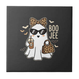 Boo Jee Süßer Geist Halloween Leopard Design_1 Fliese