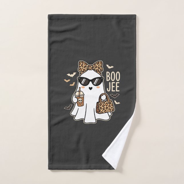 Boo Jee Süßer Geist Halloween Leopard Design_1 Handtuch (Handtuch)