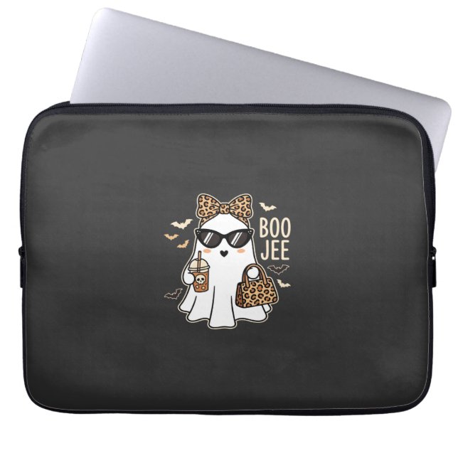 Boo Jee Süßer Geist Halloween Leopard Design_1 Laptopschutzhülle (Vorderseite)