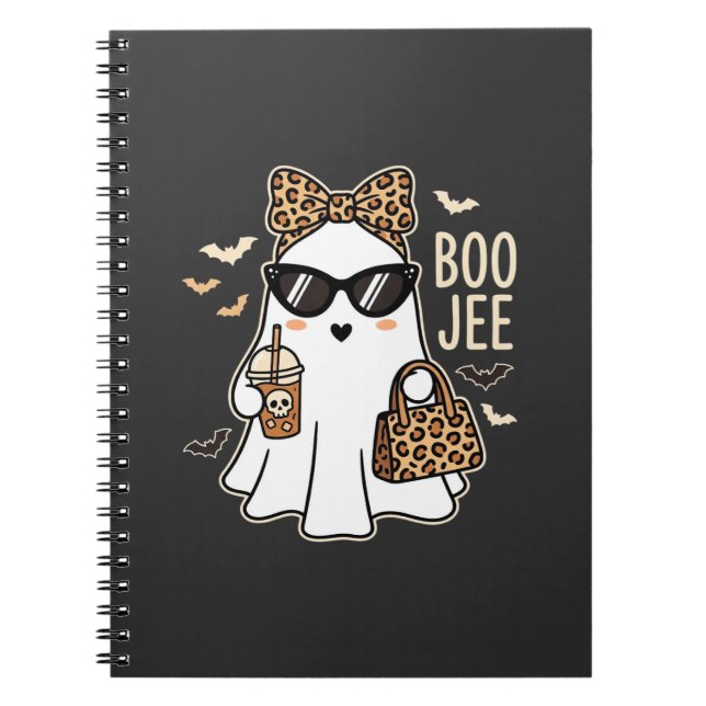 Boo Jee Süßer Geist Halloween Leopard Design_1 Notizblock (Vorderseite)