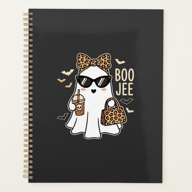 Boo Jee Süßer Geist Halloween Leopard Design_1 Planer (Vorderseite)