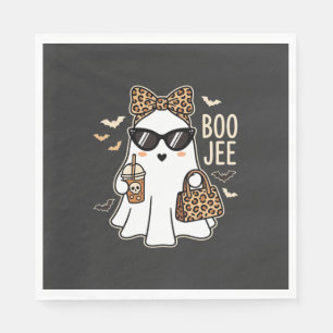 Boo Jee Süßer Geist Halloween Leopard Design_1 Serviette