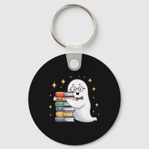 Boo-k-Liebhaber Halloween-Geist-Lehrer Buchstapel  Schlüsselanhänger