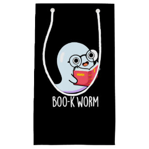 Boo-k Worm Funny Bookworm Ghost Pun Dark BG Kleine Geschenktüte