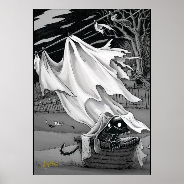 Boo Kitty hilft mit Waschplakat Poster (Vorne)